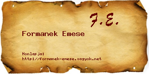 Formanek Emese névjegykártya